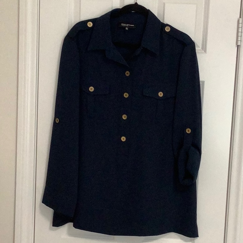 Jones New York Navy Tunic With Long Sleeve